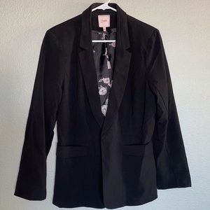 XL Black Candies Blazer With Floral Lining